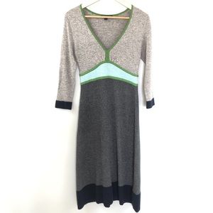 Boden V-Neck Sweater Dress Gray